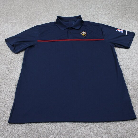 Nike Cleveland Cavaliers Polo Shirt Mens Medium Blue Dri-Fit NBA S/S Pullover - Picture 2 of 14
